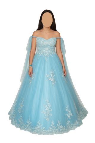 Vestido Quinceañera Azul Celeste.