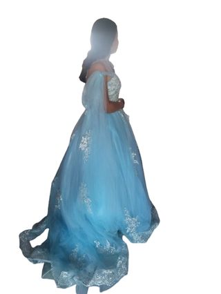 Vestido Quinceañera Azul Celeste.