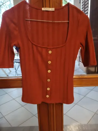 Maglietta Stradivarius donna rossa taglia S