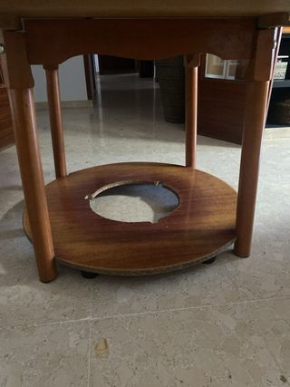 Mesa camilla ovalada madera 