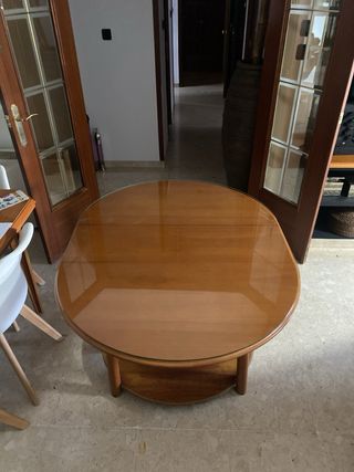 Mesa camilla ovalada madera 