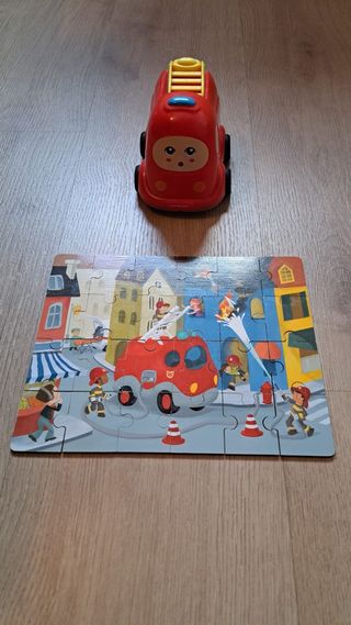 Coche Bomberos y Puzzle Infantil