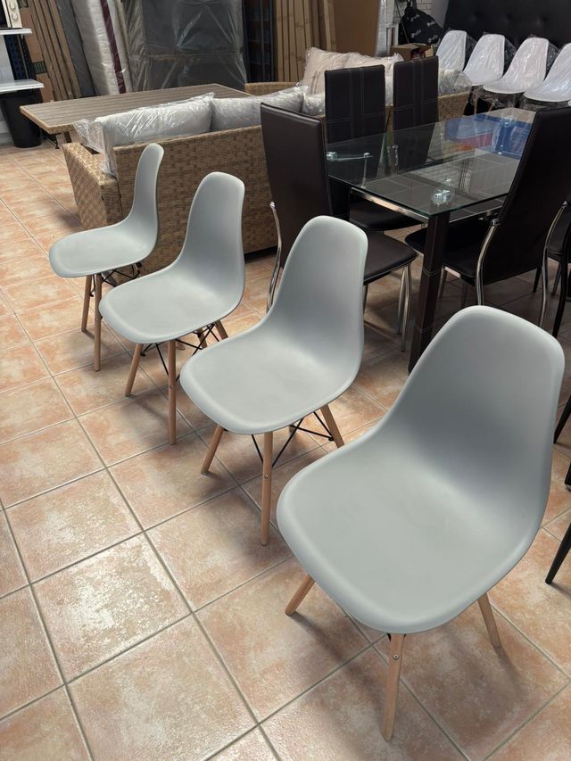 Pack 4 Sillas Diseño moderno Gris