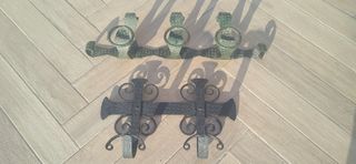 2 Perchas Hierro Forja Maciza