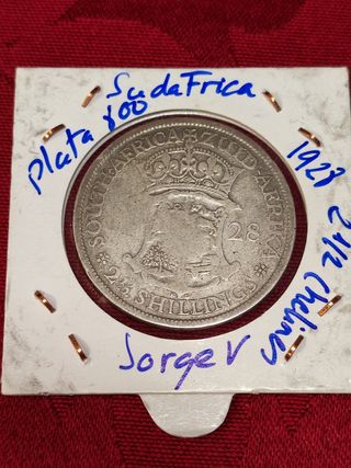 Moneda Plata 2.5 Chelines Sudáfrica 1928