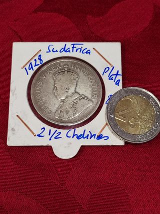 Moneda Plata 2.5 Chelines Sudáfrica 1928