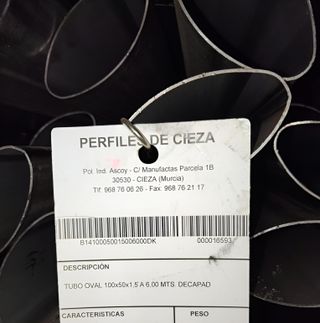 TUBO OVAL DECAPADO