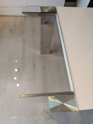Mesa de cristal transparente extensible 160/260x90