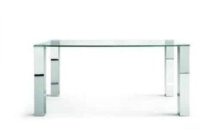 Mesa de cristal transparente extensible 160/260x90