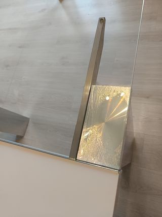 Mesa de cristal transparente extensible 160/260x90
