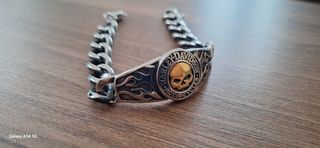 Bracciale Harley Davidson Skull Fiamme