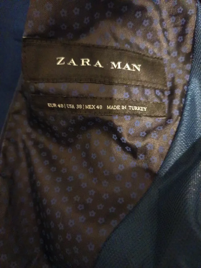 Traje Zara Man Azul Talla