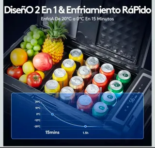 Nevera compresor portátil 58L para camping