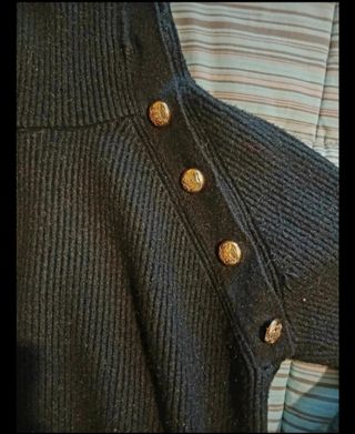 Maglioncino donna collo alto bottoni oro XS