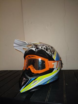 Casco Nava Motocross Gafas Naranja talla XS