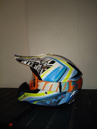 Casco Nava Motocross Gafas Naranja talla XS
