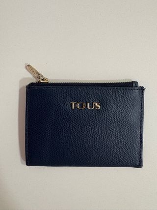 Monedero Tarjetero Tous Azul y Dorado