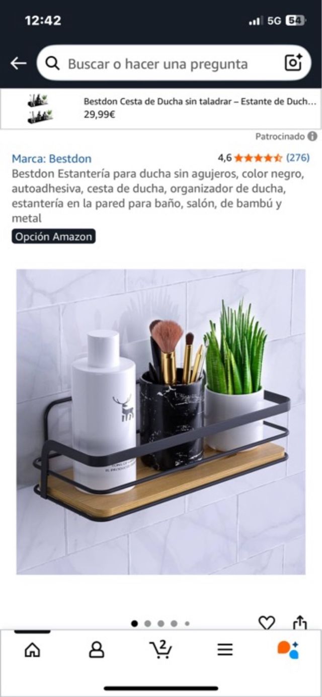 Prateleira de chuveiro Bestdon sem broca. Ref. 57