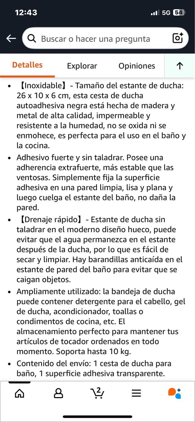 Prateleira de chuveiro Bestdon sem broca. Ref. 57