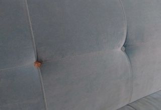 Sofá-cama azul + lona beige