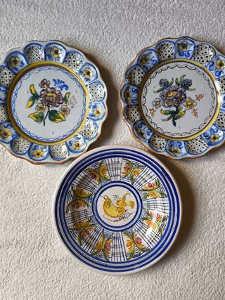 SET DI 3 PIATTI DECORATIVI CUCINA CANTINA AREA PICNIC 