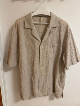 Camisa Zara Rayas Textura Manga Corta T/L