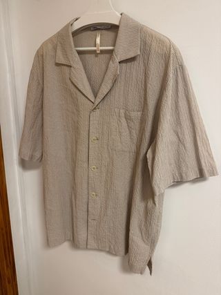 Camisa Zara Rayas Textura Manga Corta T/L