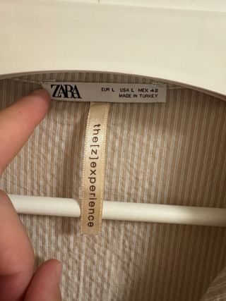 Camisa Zara Rayas Textura Manga Corta T/L