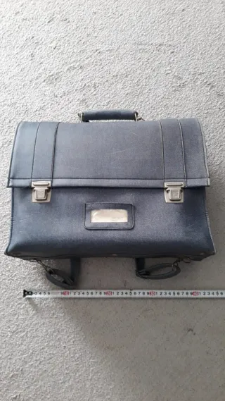 Maletín Mochila Vintage Azul Gris