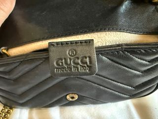 Bolso mini de piel Gucci Marmont negro