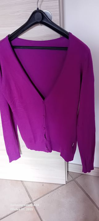 Cardigan donna viola