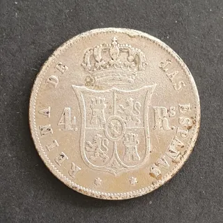 España 4 reales plata 1859 Isabel II