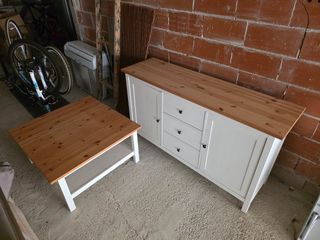 Mesa de centro Ikea Hemnes madera y blanco