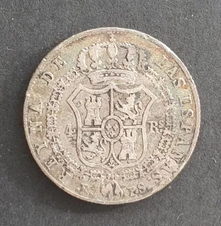 España 4 reales plata 1845 Isabel II