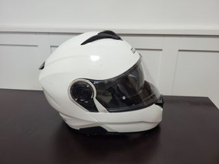 Casco de moto blanco modular con pinlock
