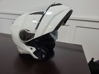 Casco de moto blanco modular con pinlock