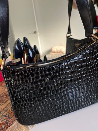 Bolso Prada Negro Cocodrilo