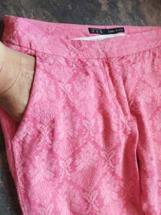Pantalones Zara Jacquard Rosas