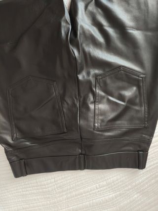Pantalón polipiel mujer negro 