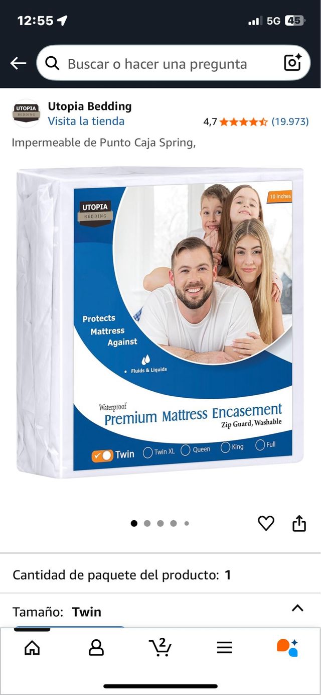 Capa de colchão impermeável 150x200. Ref. 64