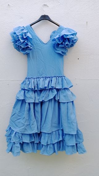 Traje Flamenca Niña Canastero Azul