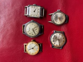 Lotto 5 orologi da polso vintage meccanici