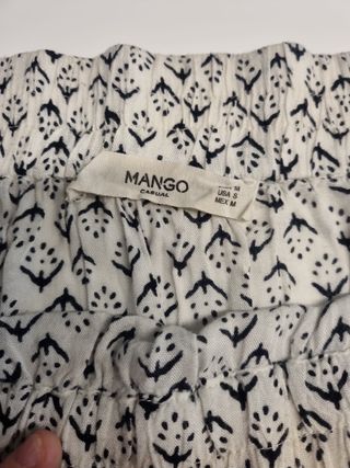 Falda Mango Estampada Blanca y negra