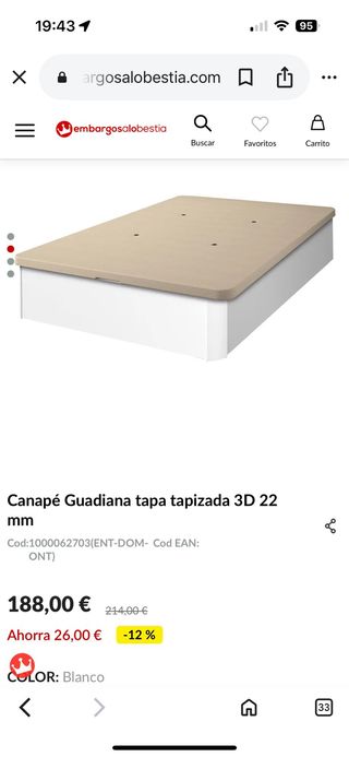 Cajón Canapé Madera blanco