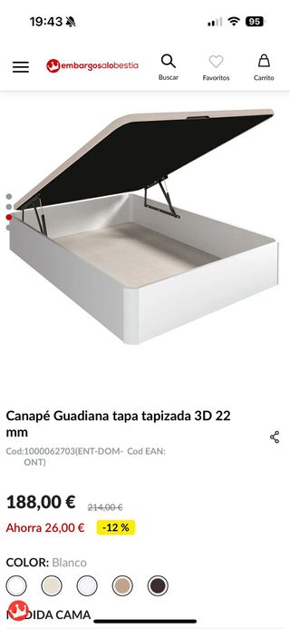 Cajón Canapé Madera blanco