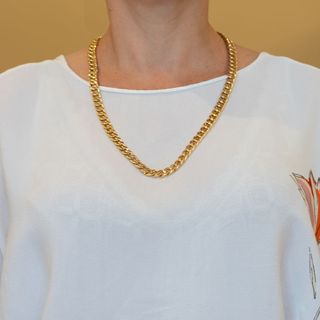 Cadena barbada de oro 18k 750 60cm