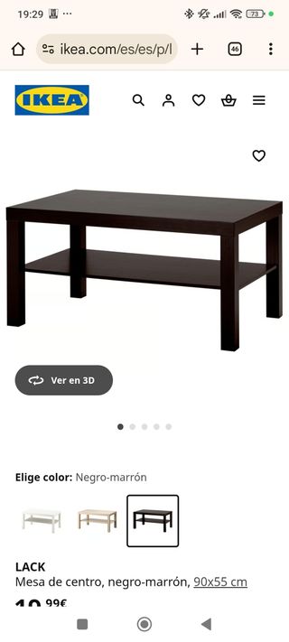 Mesa Centro Lack Ikea Negra