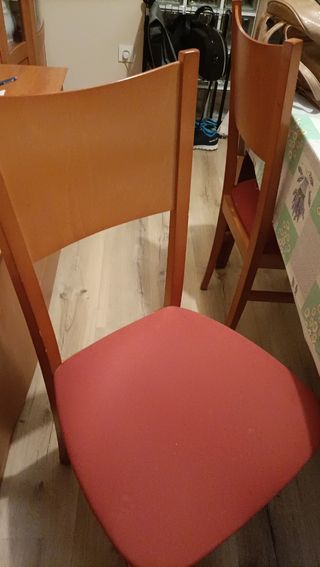 Muebles de comedor clásico de madera color cerezo 