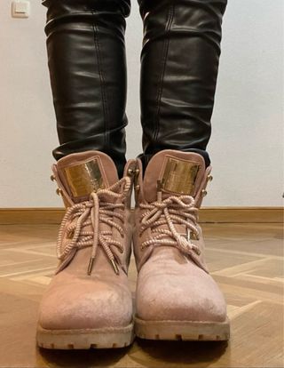 Botas Panamá Jack rosas y doradas