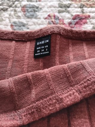Falda larga marron de punto de shein 